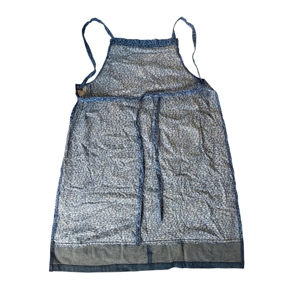 Kids Apron Chef Kitchen Cooking Baking Art Smock Crafting M Initial Blue Handsew